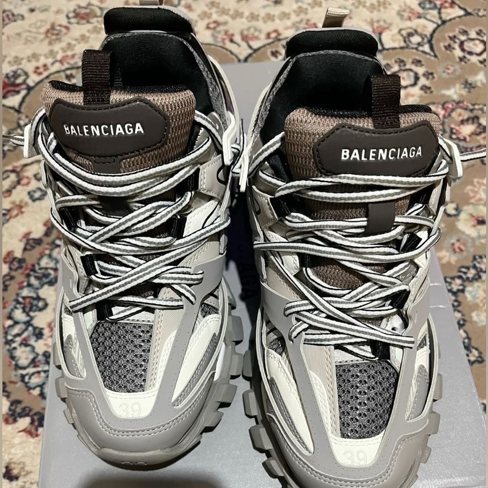 Balenciaga Gray and Brown Trail Sneakers